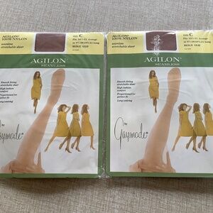 2 Pair Vintage GAYMODE Agilon Seamless STOCKINGS Size C Beige Glo NEW 10.5-11